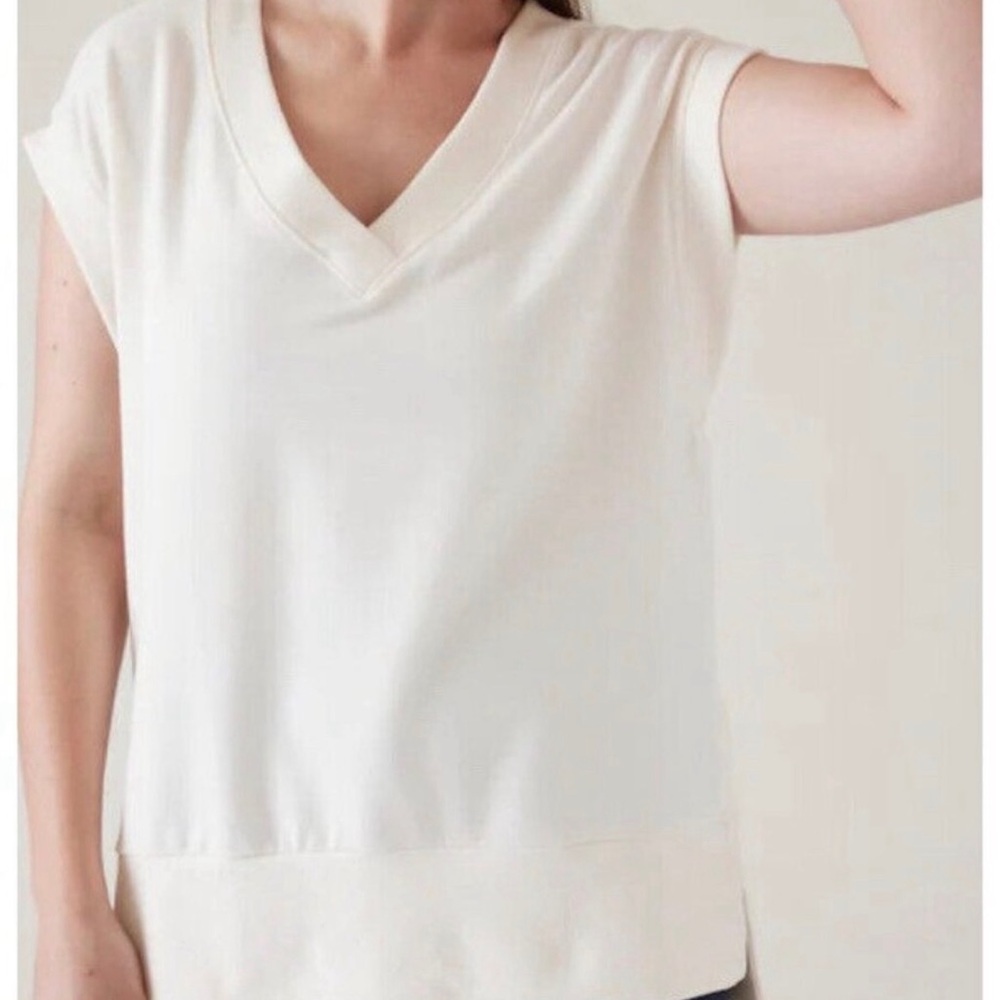 Athleta Retroterry V-Neck Sweatshirt Tee